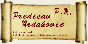 Predisav Mrdaković vizit kartica